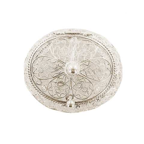 Portarosario in filigrana d'argento 925 a forma ovale