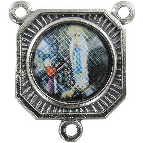 Crociera Lourdes in metallo ossidato e resina per rosario fai da te