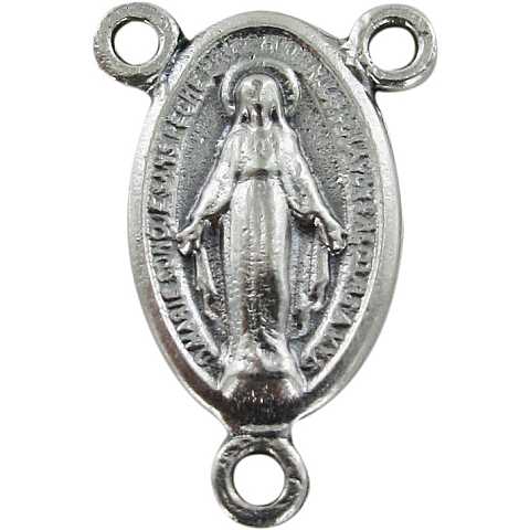 Crociera Miracolosa ovale in metallo per rosario fai da te
