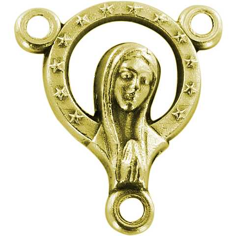 Crociera Madonna in metallo dorato per rosario fai da te