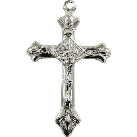 Croce in metallo argentato con Cristo - 3 cm