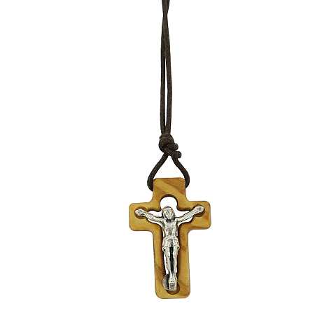 Croce in ulivo con Cristo - 2,8 cm
