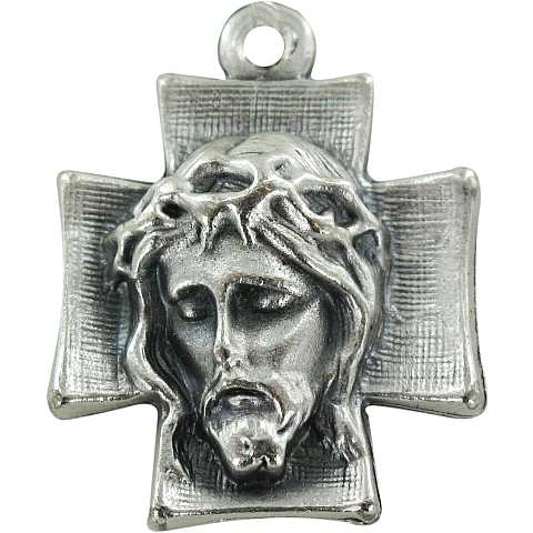 Croce volto Cristo in metallo ossidato - 2,5 cm