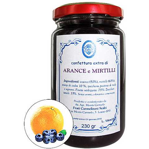 Confettura di arance e mirtilli dei Frati Carmelitani Scalzi - Vasetto 230g