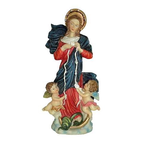 Statua di Maria che scioglie i nodi da 20 cm in confezione regalo con segnalibro in IT/EN/ES/FR
