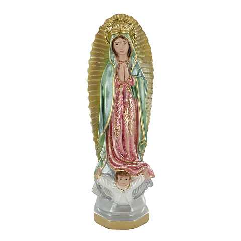 Statua Madonna di Guadalupe in gesso madreperlato dipinta a mano - 25 cm