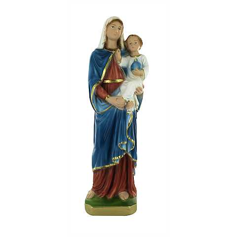 Statua Madonna con bambino in gesso dipinta a mano - 30 cm