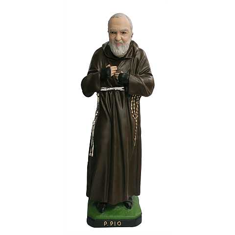 Statua Padre Pio in gesso dipinta a mano - 54 cm