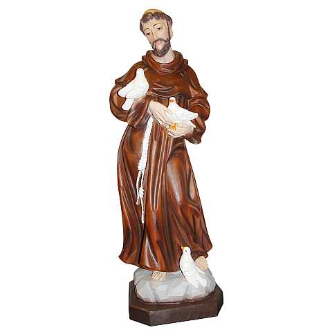 Statua San Francesco in resina dipinta a mano - 60 cm