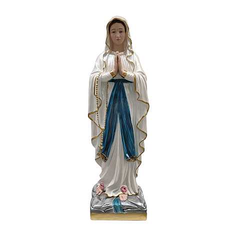 Statua Madonna di Lourdes in gesso madreperlato dipinta a mano - 80 cm
