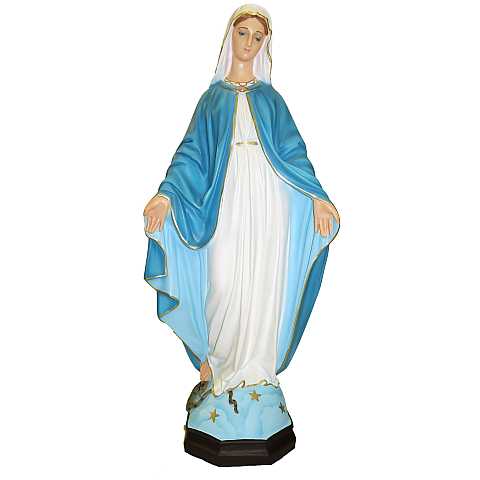 Statua da esterno della Madonna della Medaglia Miracolosa in materiale infrangibile, dipinta a mano, da 50 cm