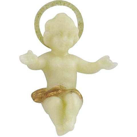 Gesù Bambino in plastica fosforescente - 4 cm