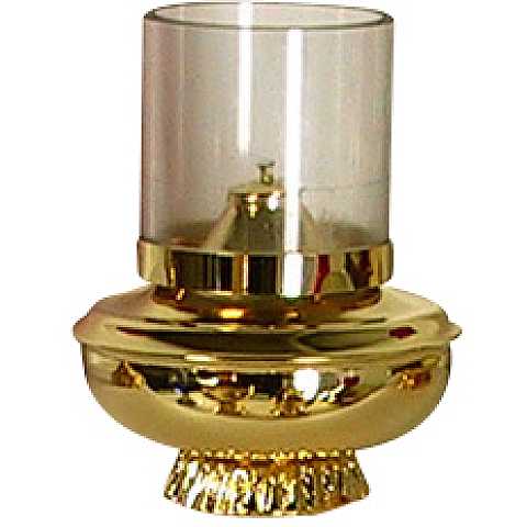 Lucerna in metallo dorato con vetro bianco - Ø 12 x 16 cm 