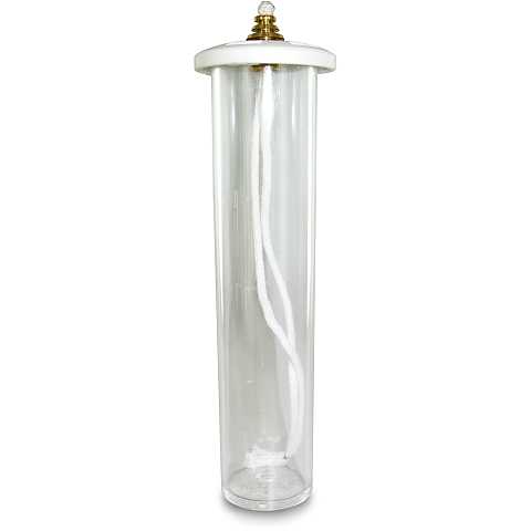 cartuccia trasparente per finta candela diametro 6 e 8 cm