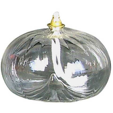 Lampada per il Santissimo in vetro soffiato a forma di melograno - Ø 10 - Altezza: 7 cm con stoppino