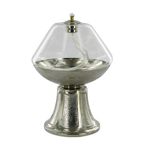 Lampada trasparente su base in ottone nichelato - Ø 10 x 14 cm 