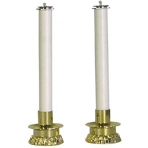 coppia candelieri oro 601 completi di finte candele