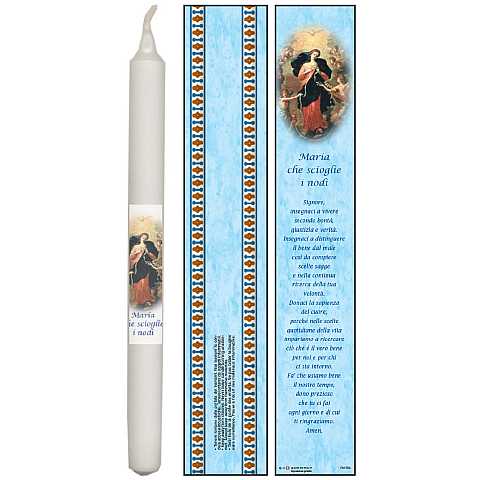 Candela Maria che scioglie i nodi con preghiera in italiano - 4,5 x 25,5 cm