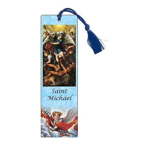 Segnalibro di San Michele Arcangelo con fiocchetto (inglese) - 3,8 x 12,6 cm