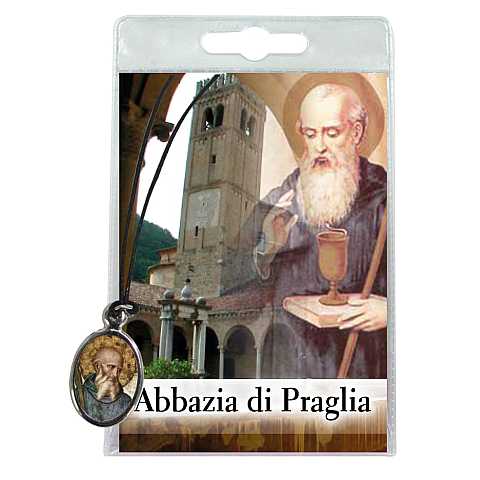 Medaglia Abbazia di Praglia con laccio e preghiera in italiano