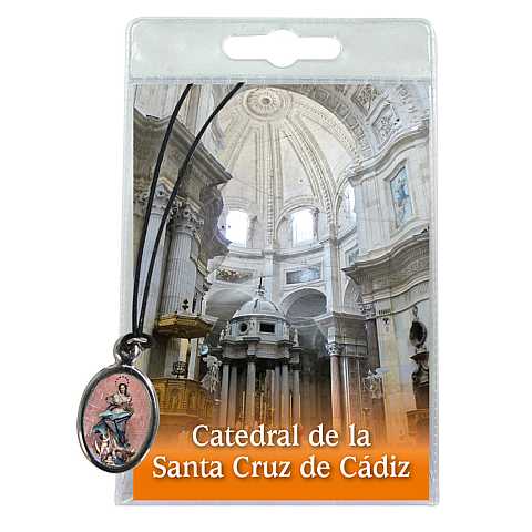 Medaglia Catedral de Cadiz con laccio e preghiera in spagnolo