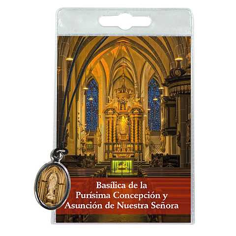 Medaglia Basilica de la Purisima Concepcion con laccio e preghiera in spagnolo