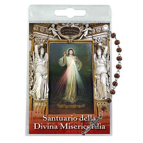 Decina della Divina Misericordia (Roma) con blister trasparente e preghiera