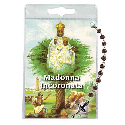 Decina della Madonna dell'incoronata con blister trasparente e preghiera	