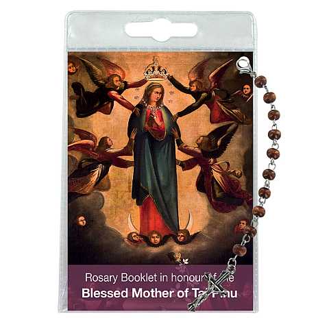 Decina della Madonna di Ta' Pinu con blister trasparente e preghiera  - inglese