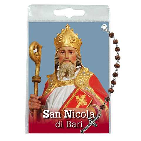 Decina di San Nicola di Bari con blister trasparente e preghiera	