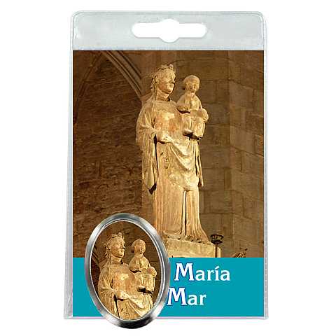 Calamita Basílica Santa Maria del Mar in metallo nichelato con preghiera in spagnolo