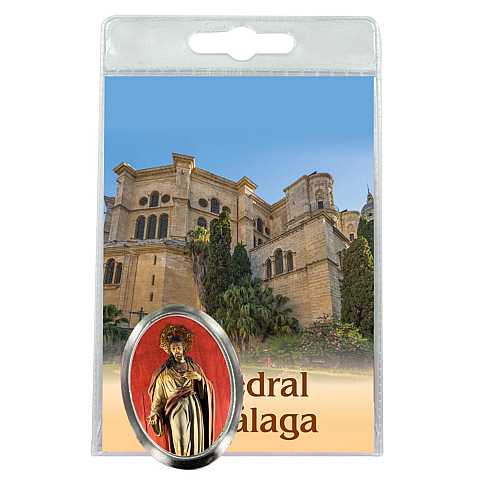 Calamita Catedral de Malaga in metallo nichelato con preghiera in spagnolo