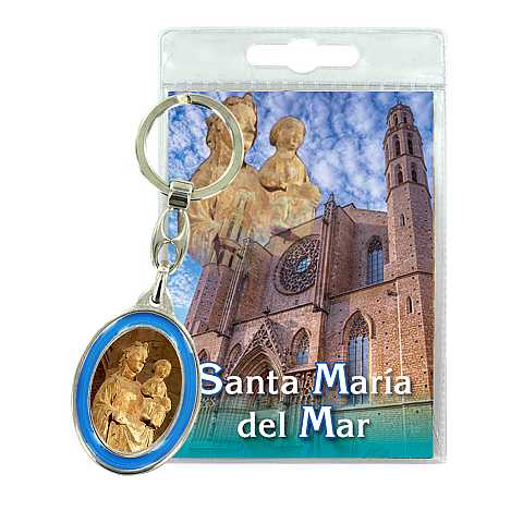 Portachiavi Basilica Santa Maria del Mar con preghiera in spagnolo