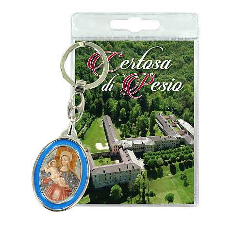 Portachiavi Madonna della Certosa di Pesio con preghiera in italiano