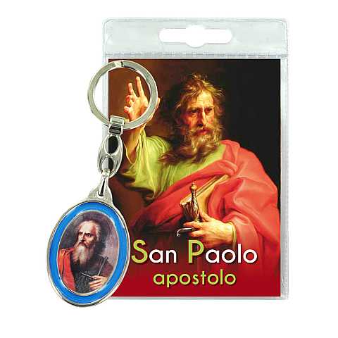 Portachiavi doppio San Paolo apostolo con preghiera in italiano