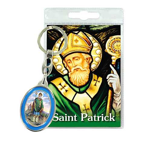 Portachiavi doppio Saint Patrick con preghiera in inglese