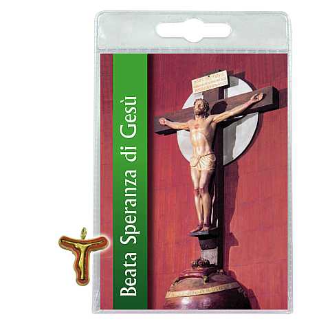 Blister B) Beata Speranza di Gesù con croce in ulivo - italiano
