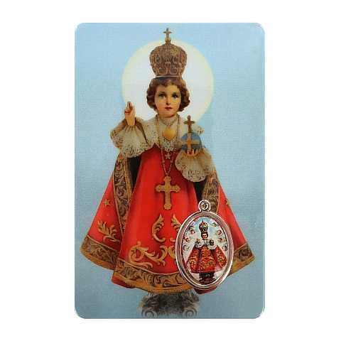 Card Gesù Bambino di Praga in PVC - 5,5 x 8,5 cm - inglese