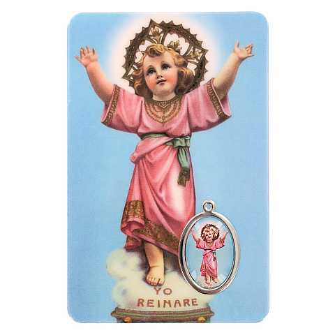 Card Divino Gesù Bambino in PVC - 5,5 x 8,5 cm - spagnolo