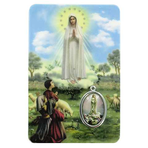 Card Madonna di Fatima in PVC - 5,5 x 8,5 cm - inglese
