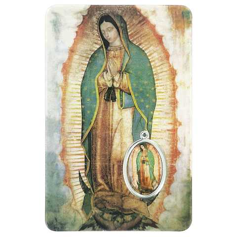 Card Madonna di Guadalupe in PVC - 5,5 x 8,5 cm - inglese