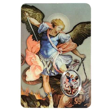 Card San Michele Arcangelo in PVC - misura 5,5 x 8,5 cm - inglese