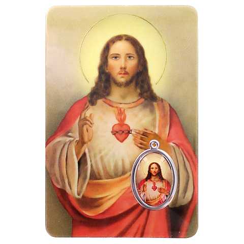 Card Sacro Cuore di Gesù in PVC - misura 5,5 x 8,5 cm - inglese