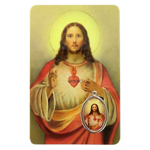 Card Sacro Cuore di Gesù in PVC - misura 5,5 x 8,5 cm - Spagnolo