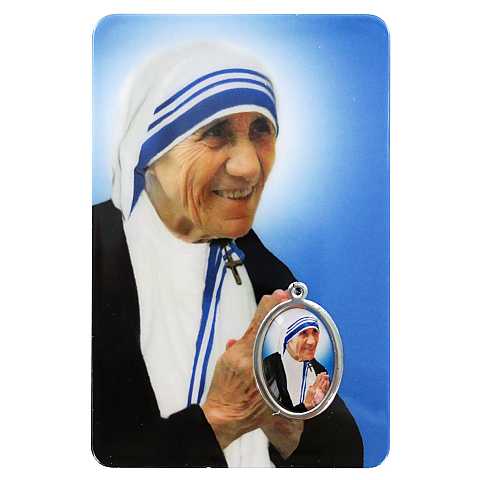 Card Madre Teresa di Calcutta in PVC - 5,5 x 8,5 cm - francese