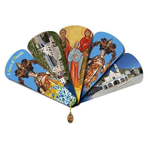 Ventaglio preghiere a Sant Anna di Vinadio in italiano con medaglietta