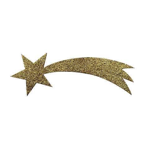 Stella Cometa Dorata per Presepe, Legno/Glitter, Color Oro, 25 x 9 Centimetri