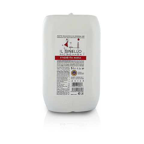 Tanica di Aceto Balsamico di Modena IGP, 5 litri , etichetta rossa