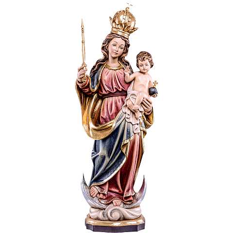 Statua della Madonna Bavarese da 60 cm in legno dipinto con colori a olio - Demetz Deur
