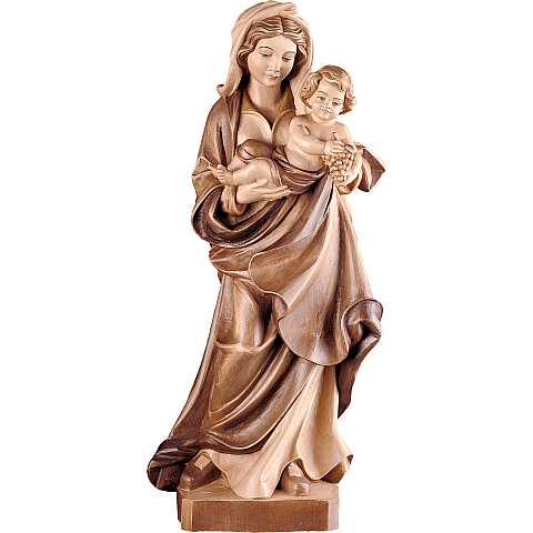 Statua della Madonna dell'uva da 60 cm in legno, 3 toni di marrone - Demetz Deur